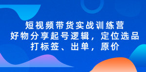 短視頻帶貨實戰操作，好物分享起號邏輯，定位選品打標簽、出單，原價百度網盤插圖