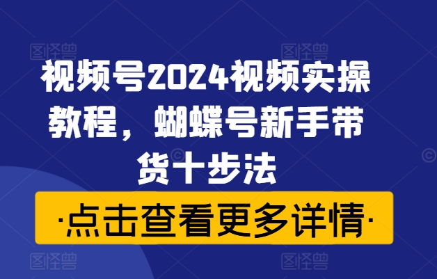 視頻號2024視頻實操教程，蝴蝶號新手帶貨十步法插圖
